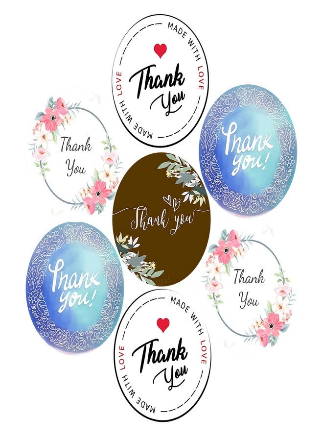 SLGIFT Vinyl Thank You Theme Sticker, Self-Adhesive Vinyl Stickers, 40 Pieces, 2 x 2 Inches Round Sticker, 4 Unique Designs, R109 - Image 1